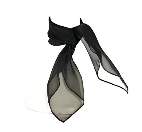 This black organza neck scarf is a stylish accessory for both day and night. Made from high-quality organza material, it measures 19 inches in length, providing a versatile and elegant addition to any outfit. Add a touch of sophistication with this must-have neck scarf. Machine wash cold / hand dry Press if needed Black Neck Scarf, Organza Material, Black And White Scarf, Neck Accessories, White Scarves, How To Fold, Black Sparkle, Cold Hands, Blue Scarf