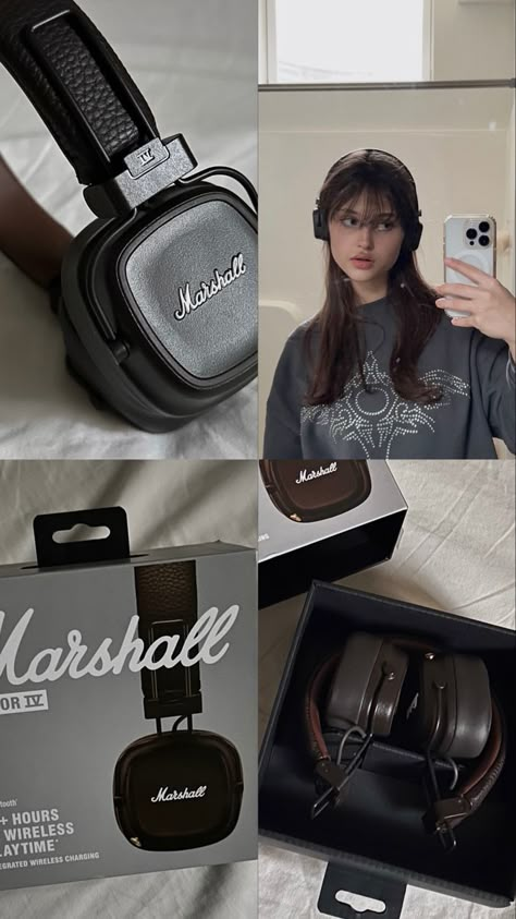 love marshall headphones Marshall Headphones Aesthetic, Marshall Major Iv, Retro Headphone, Marshall Headphones, Marshall Major, Headphones Aesthetic, Cute Headphones, Not Aesthetic, Tech Aesthetic