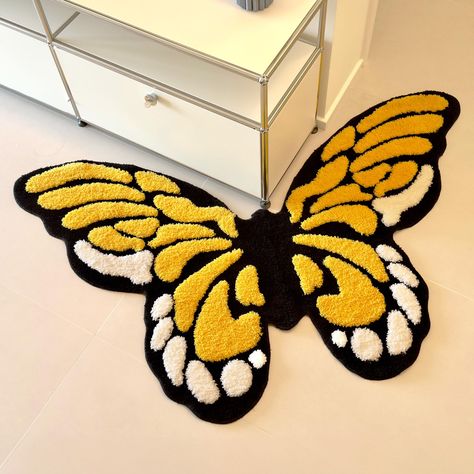 PRICES MAY VARY. 🦋 Elegant Butterfly Shape: Our unique butterfly design enhances any room with its vibrant, natural beauty. Its arched wings make it an ideal corner rug, perfect for placing around the edges of cabinets, beds, and tables. 🌟 High-Quality Yarn: Crafted from durable, soft fibers with a plush 0.8-inch high pile for ultimate comfort and luxury underfoot. 🧼 Machine Washable: Easy to clean and maintain, simply toss it in the washing machine for a fresh, new look every time. ✂️ Hand T Butterfly Rug, Hallway Bathroom, Rug For Bedroom, Living Room Hallway, Room Hallway, Monarch Butterfly, Bedroom Living Room, Runner Rug, Hallway