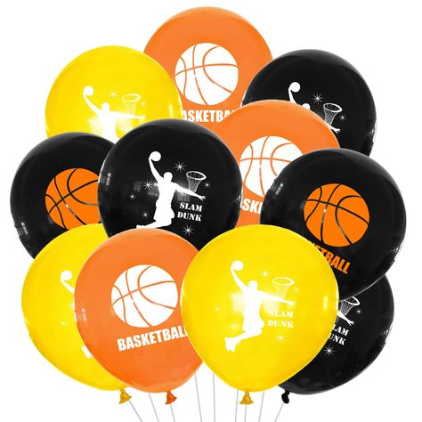 Basketball Balloons, Sport Themed Party, Basketball Prints, Basketball Themed Birthday Party, Basketball Party Decorations, Basketball Match, Sports Party Favors, Nba Basketball Teams, Basketball Decorations