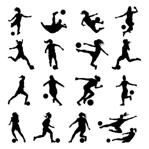 Soccer Silhouette, Soccer Men, Football Silhouette, Female Football, Female Football Player, Soccer Event, Football Players Images, Football Images, Football Icon