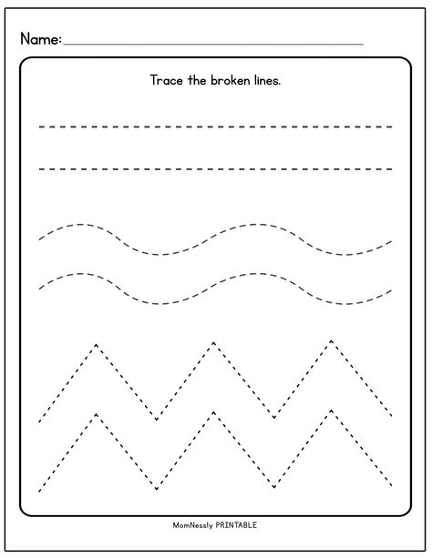 Tracing Lines Worksheets - Tribobot x Mom Nessly Lines Worksheet, Line Tracing Worksheets, Pre Writing Practice, Tracing Worksheets Free, Tracing Lines, Broken Lines, Sistem Solar, Dot Worksheets, Preschool Tracing