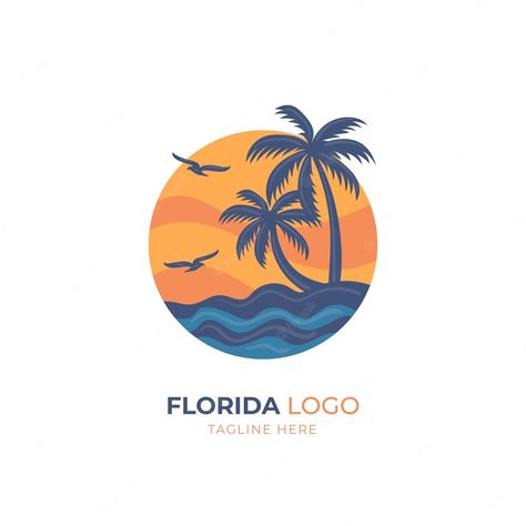 Premium Vector | Hand drawn flat design florida logo template Collective Logo, Florida Logo, Florida Design, House Logo, Florida House, Vector Hand, Home Logo, Logo Ideas, Flat Design