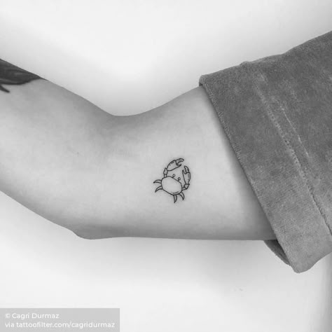 Small Tattoos Arm, Crab Tattoo, Horoscope Tattoos, Petit Tattoo, Cute Tattoo, Small Girl Tattoos, Парные Тату, Temp Tattoo, Subtle Tattoos