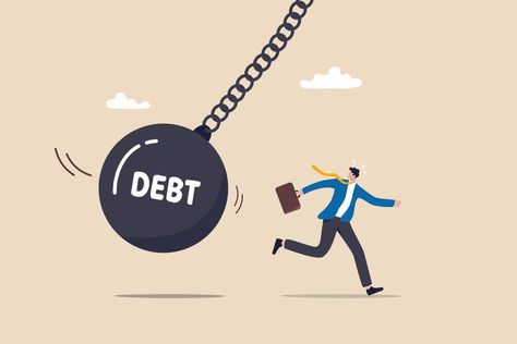 Debt problem, obligation or financial loan crisis, liability or credit failure, no money to pay for debt, mortgage default concept, business man run away from heavy wrecking ball with the word debt. Happy Gandhi Jayanti, Quitting Job, Credit Debt, Bad Debt, Gandhi Jayanti, Wrecking Ball, Debt Relief, Financial Problems, No Money