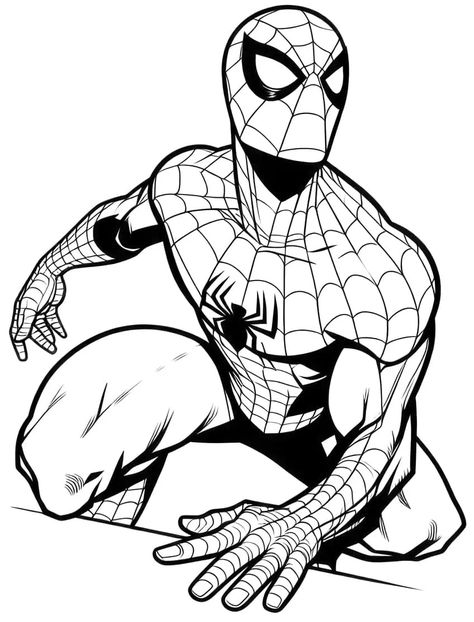 Spiderman Coloring Pages - 30 New Coloring Sheets for Fans Spider Man For Coloring, Super Hero Coloring Sheets, Spiderman Coloring Pages, Spider Coloring Page, Ice Cream Coloring Pages, Superhero Coloring Pages, Mickey Mouse Coloring Pages, Spiderman Coloring, Superhero Coloring