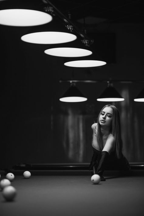 Billiard Photoshoot, Pool Table Photoshoot, Western Photoshoot, Pool Hall, Pool Halls, Studio Photography Poses, Vintage Photoshoot, Fun Photoshoot, Photography Posing Guide