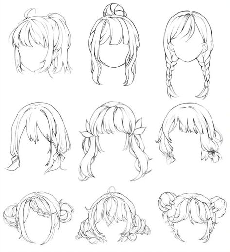 Easy Hair Drawings, Lukisan Fesyen, Seni Mural, Pelo Anime, Drawing Hair Tutorial, Manga Hair, 얼굴 드로잉, Siluete Umane, Hair Sketch