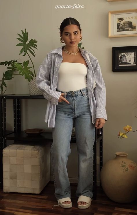 Casual Mexico Outfit Ideas, Casual Work Outfits Summer Jeans, 80 Degree Weather Outfits Casual, Outfits For Midsize Women, Body Positive Fashion, Curvy Casual Outfits, Fresh Outfits, Effortlessly Chic Outfits, Outfit Inspo Casual