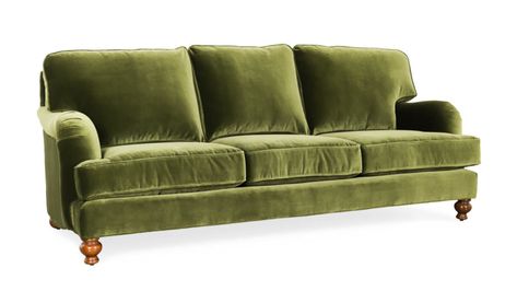 COCOCO Shop Green Velvet Couch, Velvet Sofa Living Room, English Roll Arm Sofa, Small Sectional Sofa, Arm Pillow, Velvet Furniture, Family Room Walls, Modern Sofa Set, Green Couch