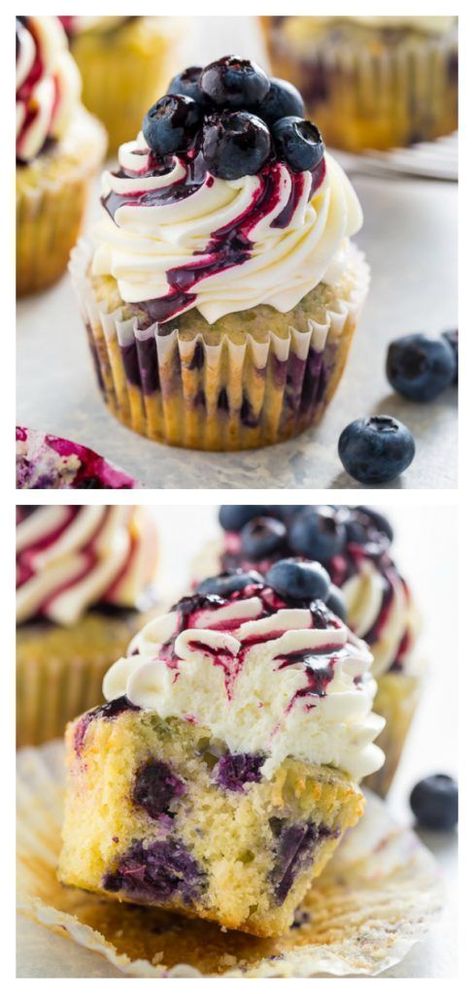 White Chocolate Blueberry Cupcakes Chocolate Blueberry, Summer Cupcakes, Blueberry Cupcakes, Gourmet Cupcakes, Cupcake Flavors, Blueberry Recipes, Rocky Road, Dessert Cupcakes, Chocolate Frosting