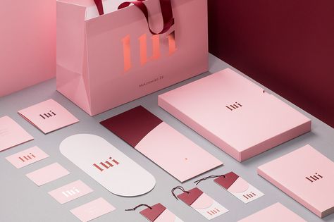 Laufen Catalogue by Patricia Urquiola on Behance Pink Logo Design, Desain Merek, 보고서 디자인, Jewelry By Brand, Branding Design Packaging, Girly Design, 카드 디자인, Branding Design Inspiration, Cosmetic Packaging