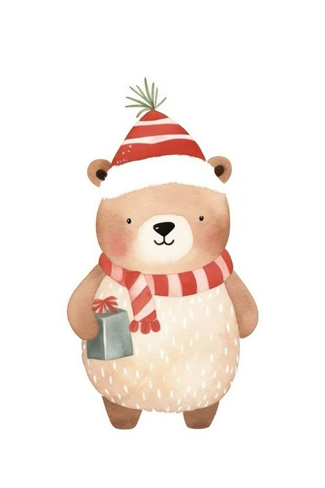 Bear christmas snowman cartoon. AI generated Image by rawpixel. | free image by rawpixel.com / Makornkan m Christmas Bear Drawing, Christmas Animals Drawing, Christmas Animals Illustration, Christmas Bento, Brown Stickers, Galletas Royal Icing, Xmas Illustration, Teddy Bear Drawing, Kids Door Signs