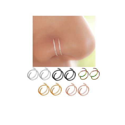 Double Ring Nose Piercing, Double Nose Hoop Piercing, Two Nose Rings, Spiral Nose Ring, Double Hoop Nose Ring, Two Nose Piercings, Nose Hoop Piercing, Nostril Piercing Jewelry, Piercing Unique