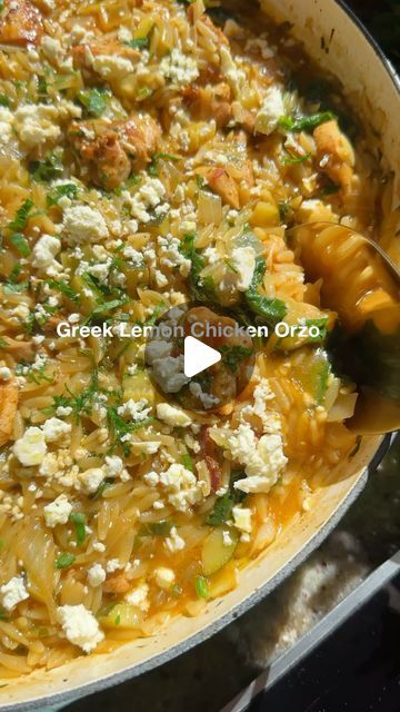 Liz Borgo on Instagram: "How could you not look forward to this at the end of a long day.

Cozy, comforting Greek style flavors. Risoni or orzo absorbs flavors so well and cooks straight in the pan within 10 minutes. 

Greek Lemon Chicken Risoni/Orzo (known as Kritharaki in Greek)

INGREDIENTS- serves 4 
700g skinless chicken thigh or breast 
1 teaspoon dried oregano
1 teaspoon sweet paprika 
Juice of 1/2 lemon
2 tablespoons extra virgin olive oil

1 onion
4 cloves garlic
1 large zucchini 
1.5 cups dry risoni/orzo @barillaaus 
2/3 cup dry white wine 
1 L hot salt reduced chicken stock 
1/3 cup lemon juice 
2/3 cup finely sliced parsley (some dill is also nice)
100g baby spinach
Crumbled feta (or Parmesan)
Extra lemon juice to serve 

Notes - heat up the chicken stock to speed up the cookin Greek Lemon Chicken Orzo, Dice Onion, Chicken Main Course, Chicken Lickin, Large Zucchini, Chicken Cook, Baked Lemon Chicken, Sweet Paprika, Greek Lemon Chicken