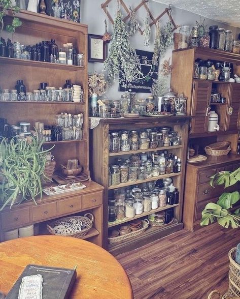 Home Apothecary, Lebanon Ohio, Witches Cottage, Witchy House, Witchy Kitchen, Apothecary Decor, Witch Room, Moody Decor, Witch Cottage