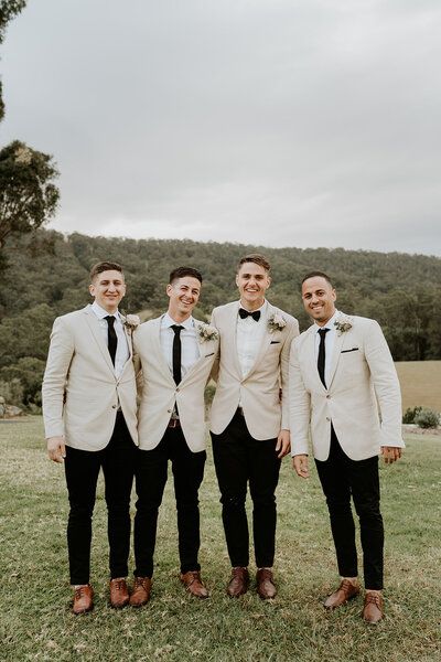 Groomsmen Attire Tan Champagne, Black Bridesmaid Dresses Tan Groomsmen, Groomsmen Attire Tan, Bridesmaid Dresses Tan, Brown Groomsmen Suits, Tan Suit Wedding, Tan Groomsmen, Brown Groomsmen, Suits Groomsmen