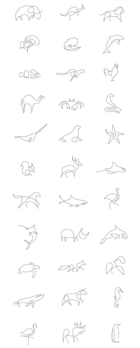 Line Animals, One Line Animals, Tiny Tattoos For Women, Ankle Tattoos For Women, Single Line Tattoo, Neck Tattoos Women, Best Tattoos For Women, Small Girl Tattoos, Back Tattoo Women