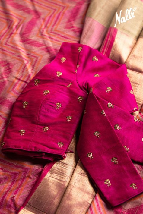 Nalli Silk Sarees, Pink Blouse Designs, Tussar Saree, Tussar Silk Sarees, Silk Sarees Online Shopping, Border Saree, Blouse Designs Silk, Elegant Blouse Designs, Tussar Silk Saree