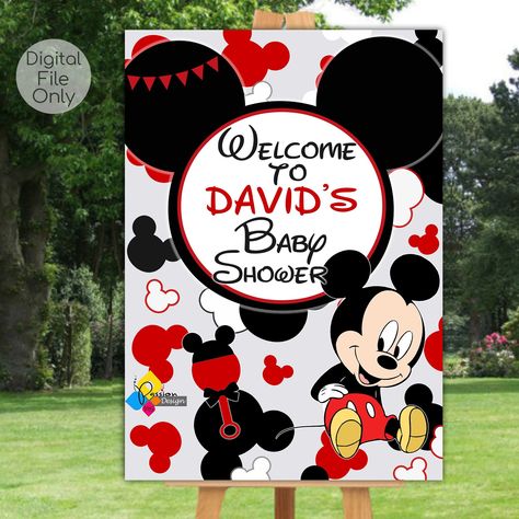 Printable MICKEY MOUSE Baby Shower Welcome Board. Custom RED Mickey Mouse Welcome Sign. Digital Mickey Mouse Poster. Mickey Mouse Baby Party https://etsy.me/3Dq6gI8 #red #babyshower #black #mickeymouse #mickeymousebaby #mickeymousesign #mickeymouseboard #welcomeboard Birthday Entrance, Mickey Mouse Clubhouse Birthday Party Decorations, Baby Shower Welcome Board, Birthday Welcome Board, Entrance Board, Printable Mickey Mouse, Mickey Mouse Theme Party, Mickey Mouse Printables, Mickey Mouse Birthday Decorations