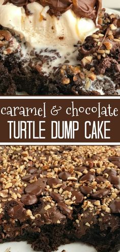 Turtle Dump Cake, Dump Cake Chocolate, Chocolate Cake Caramel, Chocolate Turtle, Dessert Halloween, Chocolate Turtles, Dessert Cake Recipes, Fudge Cake, Caramel Chocolate