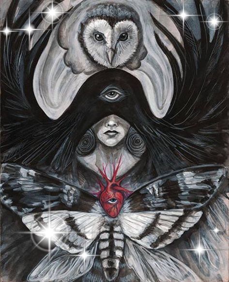 "Seer" by Laura Tempest Zakroff Witch Painting, Dark Witch, Power Animal, Mystical Art, Witch Art, Spiritual Art, Dark Art, Amazing Art, Beautiful Art