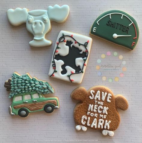 Christmas Vacation Party Desserts, Griswold Christmas Cookies, Christmas Vacation Cookies Decorated, Christmas Movie Cookies, Christmas Vacation Cake, Christmas Vacation Party Food, Christmas Vacation Cookies, Christmas Vacation Art, Christmas Vacation Nails