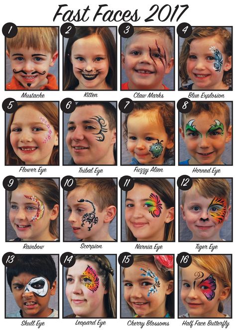 New Fast Face Painting Fun Easy Face Paint Ideas, Easy Face Paint For Beginners, Beginning Face Painting, Face Paint Ideas For Beginners, Face Painting Designs For Beginners, Face Paint Sign Ideas, Kids Fall Face Painting Ideas, Cheek Painting Ideas For Kids, Quick Face Paint Designs