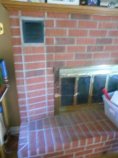 Heatilator Fireplace Remodel, Removing Fireplace, Heatilator Fireplace, Floor Fireplace, Remodel Fireplace, Fireplace Vent, Wood Burning Fireplace Inserts, Red Brick Fireplaces, Faux Fireplace Mantels