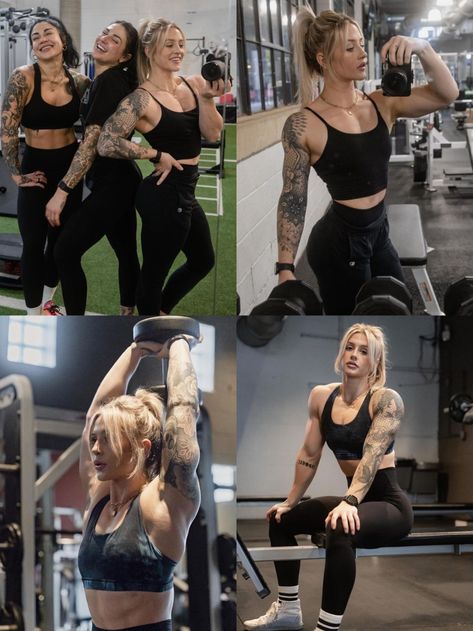 Tattooed Fitness Woman, Calisthenics Women Aesthetic, Women Bodybuilding Pictures, Muscular Arms Women, 165 Lbs Woman, Female Muscle Anatomy, Josie Hamming, Female Personal Trainer, Muscle Mommy