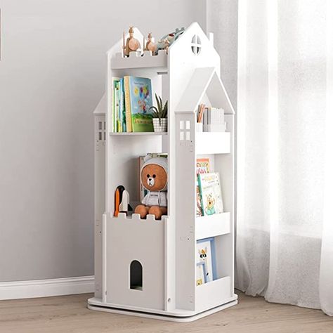 Rotating Bookshelf, Book Display Shelf, Kids Book Storage, Childrens Bookcase, Revolving Bookcase, 4 Shelf Bookcase, White Bookshelves, Corner Bookshelves, Tall Bookcases