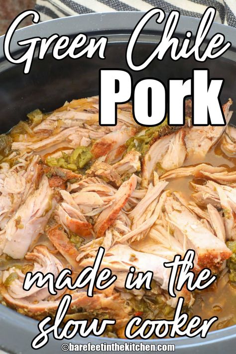 Pork Shoulder Roast Crock Pot, Pulled Pork Crock Pot, Crockpot Pork Shoulder, Green Chile Pork, Pulled Pork Crock, Pork Roast Crock Pot Recipes, Green Chili Pork, Crockpot Pork Roast, Green Chili Recipes