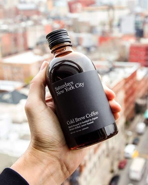 Cold Coffee Photography, Bottled Cold Brew, Cold Brew Packaging, Label Botol, John Coffey, Coffee Label, Bottle Design Packaging, Coffee Business, Saturdays Nyc