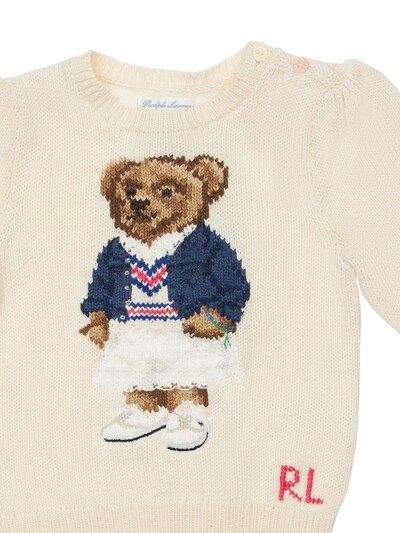 Knit Edge, Ralph Lauren Kids, Polo Bear, Long Sleeve Knit Sweaters, Crew Neck Jumper, Kids Logo, Bear Print, Bear Pattern, Knitwear Design