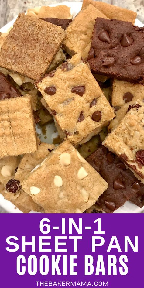 Cookies For Large Crowds, Pan Cookies Bars, Cookie Bar Recipes Easy, One Cookie Dough Multiple Cookies, Sheet Cookies Recipe, Large Batch Cookies, Bar Cookies 9x13, Sheet Pan Cookie Bars, Sheet Pan Cookies