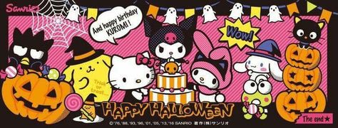 Sanrio Halloween Wallpaper Laptop, Hello Kitty Halloween Wallpaper Laptop, Hello Kitty Halloween Wallpaper, Sanrio Halloween, Sanrio Art, Halloween Desktop Wallpaper, Header Ideas, Hello Kitty Wallpaper Hd, Halloween Layout