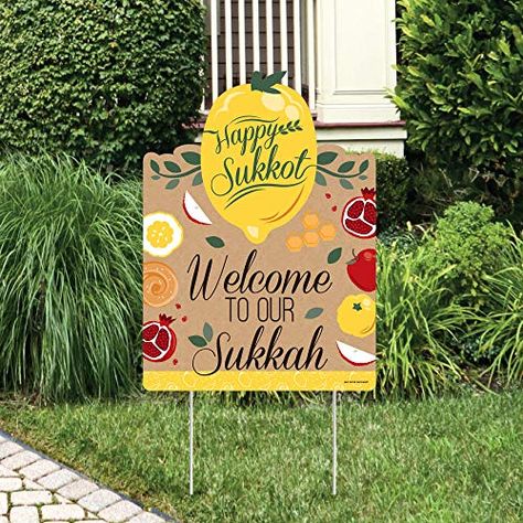 Happy Sukkot, Chag Sameach, Happy Rosh Hashanah, Feast Of Tabernacles, Shana Tova, Lawn Decorations, Custom Yard Signs, Yard Ornaments, Lawn Sign