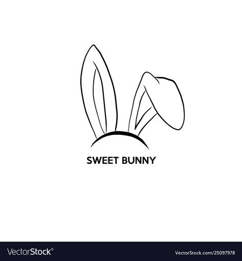 Rabbit Ear Tattoo, Rabbit Ears Tattoo, Rabbit Ears Drawing, Bunny Ear Tattoo, Bunny Ears Tattoo, Easter Graphic Design, Matching Bff Tattoos, How To Draw Ears, Bunny Tattoos