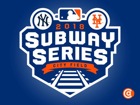 Subway Series, Sport Branding, Stadium Design, Mlb Logos, Ny Mets, Nfl Logo, Mlb Teams, Graphic Design Layouts, Game Logo