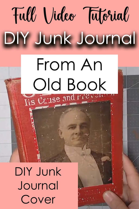 Here is a simple Junk Journal idea for making a cover from an old book. Choose any book cover you love and in no time you will have a beautiful DIY junk journal! Junk Journal Out Of Old Book, Junk Journal From Old Book, Journal Diy Cover, Diy Junk Journal Ideas Book Covers, Junk Journal Book Covers, Altered Books Ideas Junk Journal, Custom Journal Cover Ideas, Junk Journal Covers Ideas, Handmade Book Covers Diy