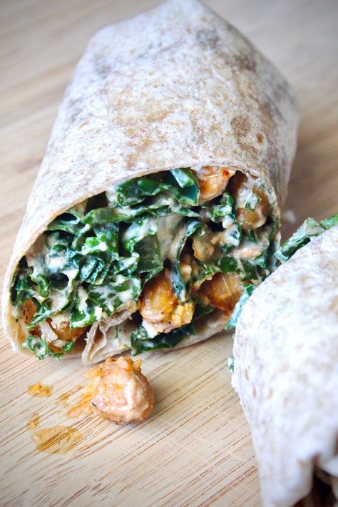 Buffalo Chickpea Kale Caesar Wraps | Plants in My Pants Buffalo Chickpeas, Vegan Buffalo Sauce, Caesar Wrap, Vegetarian Wraps, Buffalo Chickpea, Kale Caesar, Vegan Caesar, Kale Caesar Salad, Veggie Wraps