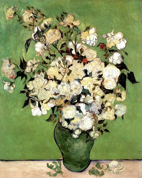 Van Gogh Still Life, Van Gogh Flowers, Vase Of Roses, Grafika Vintage, Istoria Artei, Vincent Van Gogh Art, Vincent Van Gogh Paintings, Arte Van Gogh, Poster Classic