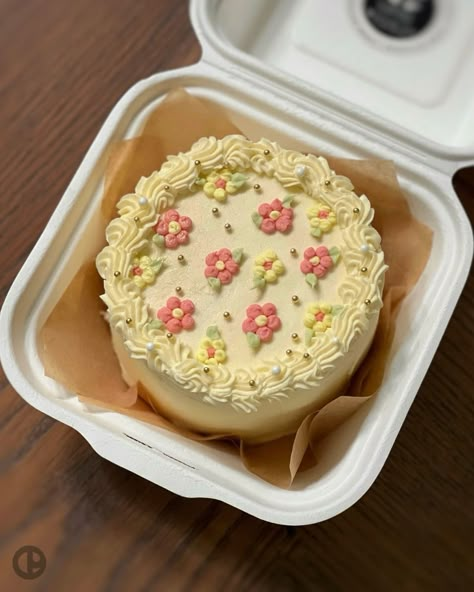 Lunchbox Cakes 🌼🍃🌸 Small Lunchbox Cakes, Cute Lunchbox Cake Ideas, Vintage Lunchbox Cake, Bento Cakes Aesthetic, Cute Lunchbox Cakes, Bento Box Cake Design, Picnic Cake Ideas, Mini Lunchbox Cakes, Lunchbox Cake Ideas