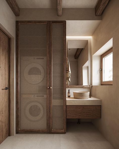 Yana Prydalna | Hello friends, today will be a useful post for you. Read below and save for reference. These guests bathroom a cleverly designed bathroom… | Instagram Yana Prydalna, Tiny Japandi Bathroom, Dark Japanese Bathroom, Japandi Toilet And Bath, Aman Tokyo Bathroom, Japandi Bathroom Double Sink, Wabi Sabi Bathroom, Wabi Sabi Design, Guest Bathrooms