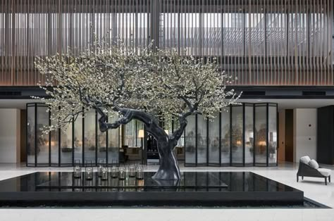 Hotel Landscape, Hotel Lobby Design, Landscape Elements, Hotel Interior Design, Lobby Design, Indoor Gardens, Patio Interior, Hotel Interiors, Nanjing