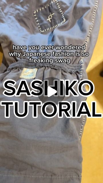 WYNUNLIMITED on Instagram: "I am a SASHIKO FREAKO. For a number of reasons, but primarily because it can be done anytime and place. It’s also a very meditative practice with unlimited options/ possibilities 4 creativity. Also gives your clothing a cool touch and a longer lyfe.🪡📐🤙🏽🖤🔝 #sewing #tutorial #japanesefashion #sashiko #sustainablefashion" Boro Stitching Tutorials, Sashiko Pattern Free, Boro Stitches, Japanese Mending, Sashiko Jeans, Slow Stitching Projects, Sashiko Mending, Creative Mending, Sashiko Jacket