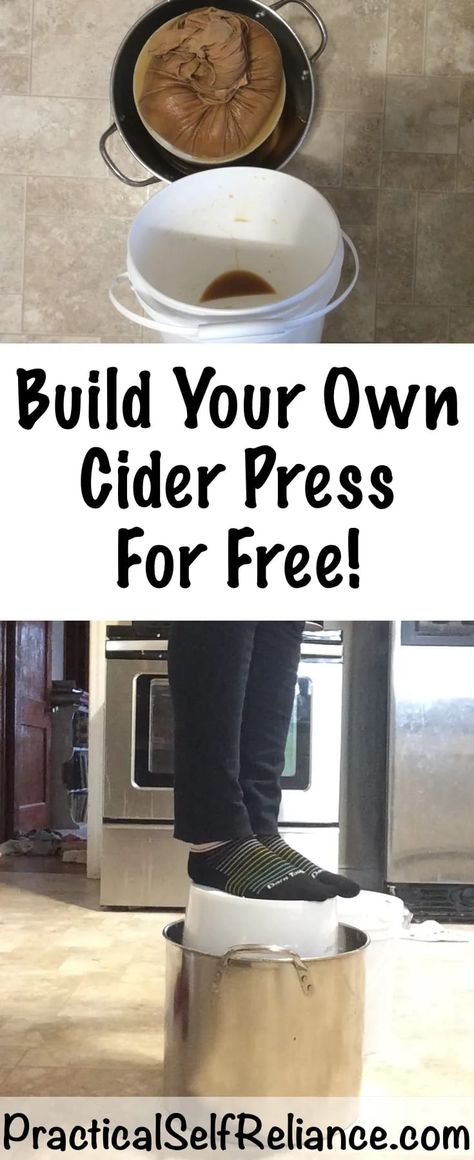 How to Build a DIY Cider Press for Homemade Apple Cider - Ever wanted to make your own homemade apple cider? Now you can with very little equipment or tools. how to make apple cider press | making apple cider Apple Cider Without A Press, Apple Press Diy How To Make, Diy Cider Press, Diy Apple Press, Diy Cider, Mead Recipes, Homemade Beverages, Apple Cider Press, Homemade Cider