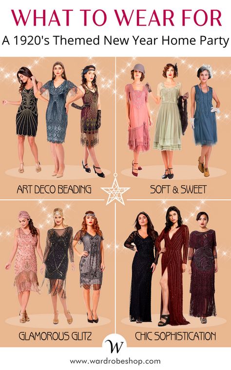 What To Wear For A 1920's Themed Home Party - WardrobeShop Great Gatsby Themed Party Outfit, 1920s Themed Party Outfit, Gatsby Themed Party Outfit, Casual 1920s Outfit, 20s Theme Party Outfit, Gatsby Party Outfit Women 1920s Style, Great Gatsby Party Outfit Women, 1920s Party Outfit, Gatsby Party Outfit Women