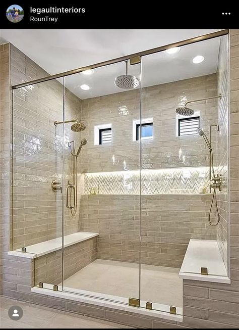 Shower Head Ideas Master Bath, Bathroom Decor Ideas Amazon, Two Shower Heads Master Bathrooms, Bathroom Tile Design Ideas, Tile Design Ideas, Luxury Master Bathrooms, Full Bathroom Remodel, Master Bathrooms, Twice As Nice