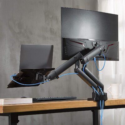 【SAVE VALUABLE SPACE】Heavy-duty metal base only take up 5.7" x 4.3" desk surface. The c-clamp and grommet mounting options support up to 1.9" desk thick. Setup Inspiration, Computer Desk Setup, Monitor Arm, Desktop Setup, Monitor Mount, Gaming Room Setup, Bedroom Decor Design, Laptop Desk, Pc Case